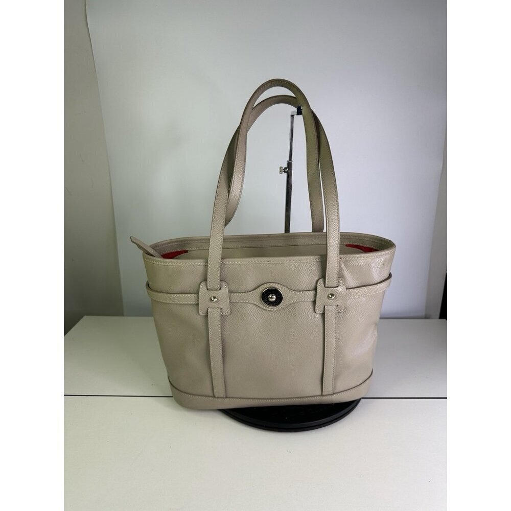 Dooney & Bourke Large Taupe Leather Tote Bag Purse